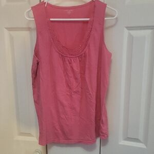 Laura Scott Orange Sleeveless Tank Top